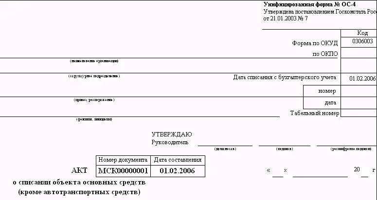 При списании с учета каждого из перечисленных в табличной части основных - фото 221