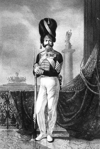 Дворцовый гренадер Около 1840 г Для отставников зачисление в роту означало - фото 152