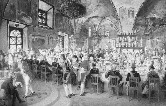 М Зичи Торжественный обед в Грановитой палате 1883 г КЕ Маковский - фото 307