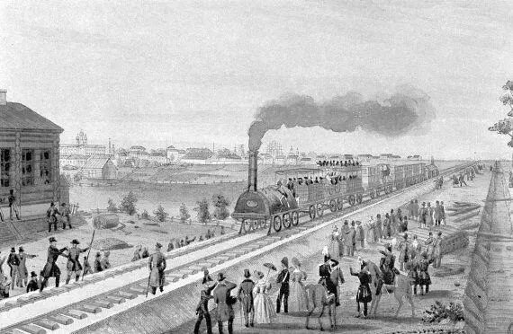 Поезд Царскосельской железной дороги 1837 г Можно сказать что этот экипаж - фото 79