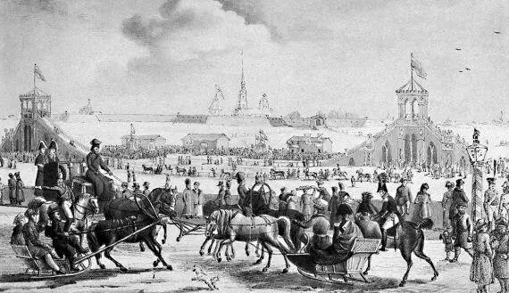 Катальные горы на Большой Неве Н Серракаприола 1817 г Эта забава выросла - фото 112