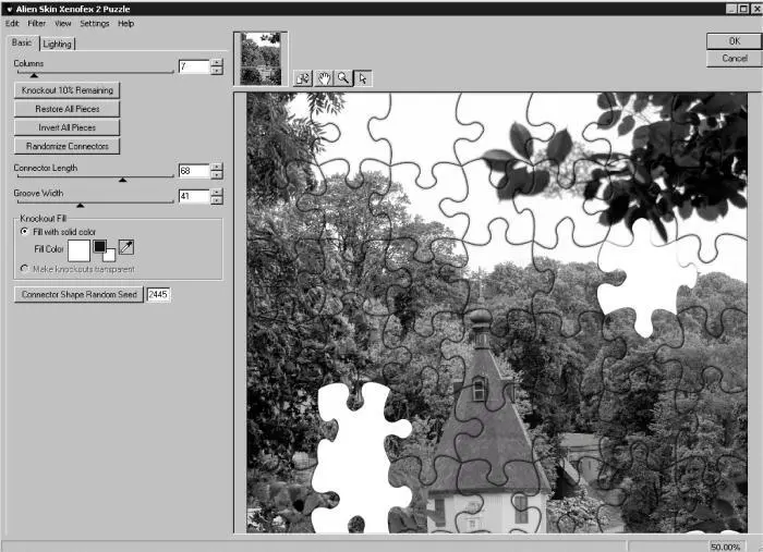 Рис 277 Вкладка Basic Основные окна настроек фильтра Puzzle Паззл Цвет - фото 84