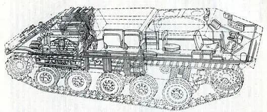 Рис 130 Схема компоновки многоцелевого гусеничного шасси HS30 ИспаноСюиза - фото 132