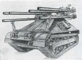 Рис 28 Шестиствольная самоходная установка М50 Онтос При подходе к цели на - фото 28