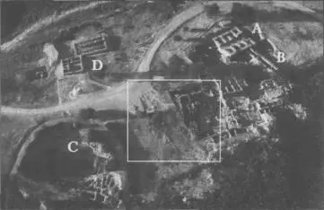 Аэрофотоснимок современных раскопок в Асоре с видом на впечатляющий дворец - фото 150