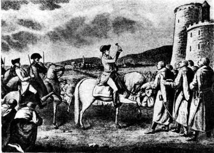 К Буддеус по собственному рис Гравюра 1799 В руке Суворова ключ от - фото 148