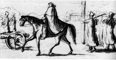 Рис из дневника Чичерина 28 октября 1812 Справа и слева от едущего верхом - фото 173