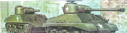 Американские танки М4А3Е8 справа и М4 Американский средний танк М3А4 - фото 153