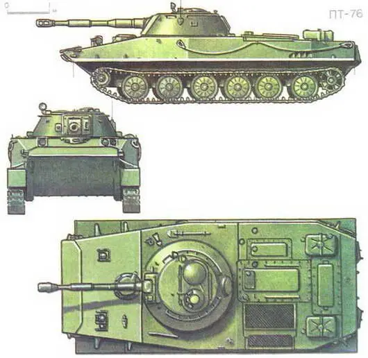 Советский танк ПТ76 У модификации ПТ76Б 1962 г корпус с большим - фото 243