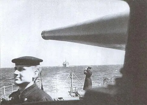 Корабли с десантом в море Черноморский флот декабрь 1941 года АВЛ 203мм - фото 24