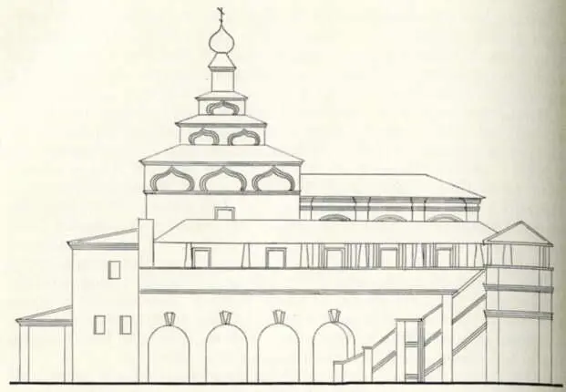 118 Церковь Иоанна Богослова С рисунка 1858 г Главным фасадом трапезной - фото 120