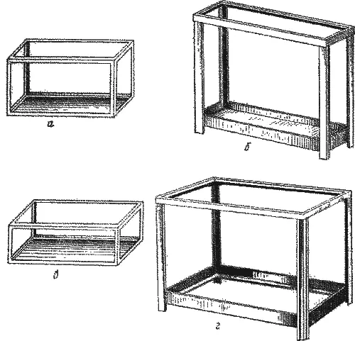 Рис 1 Каркасные аквариумы а стандартный б ширма в корыто г - фото 2