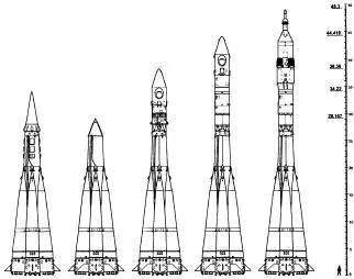 Модификации ракеты 8К71 слева направо первая испытательная модель - фото 68