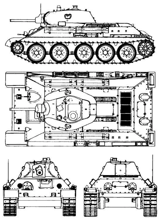 Средний танк Т34 образца 1940 года Дизельный двигатель В2 мощностью 400 лс - фото 55