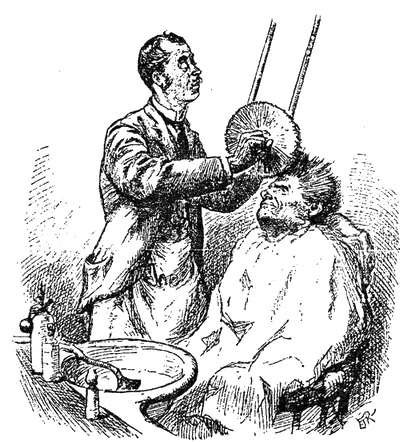 Массаж головы в парикмахерской Рисунок из журнала Punch 1891 Дом 73 справа - фото 25
