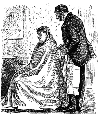 Парикмахер Рисунок из журнала Punch 1892 В парикмахерской Рисунок из - фото 26
