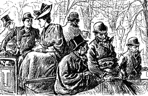 Дама на империале омнибуса Рисунок из журнала Punch 1891 Услужливый - фото 194