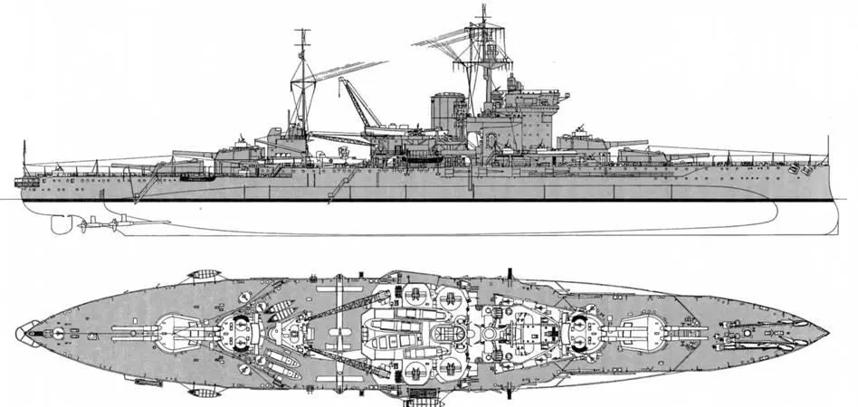 Линейный корабль Уорспайт Наружный вид по состоянию на 19421943 годы Все - фото 37
