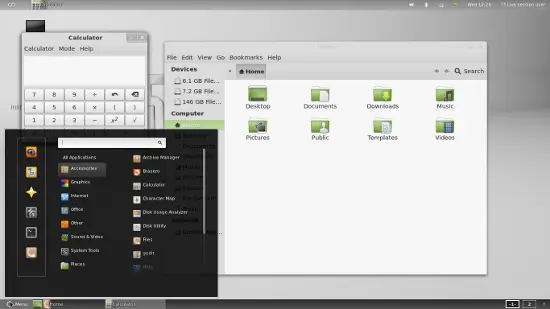 Рабочий стол Linux Mint 12 с двумя панелями Экран переключения между окнами и - фото 30