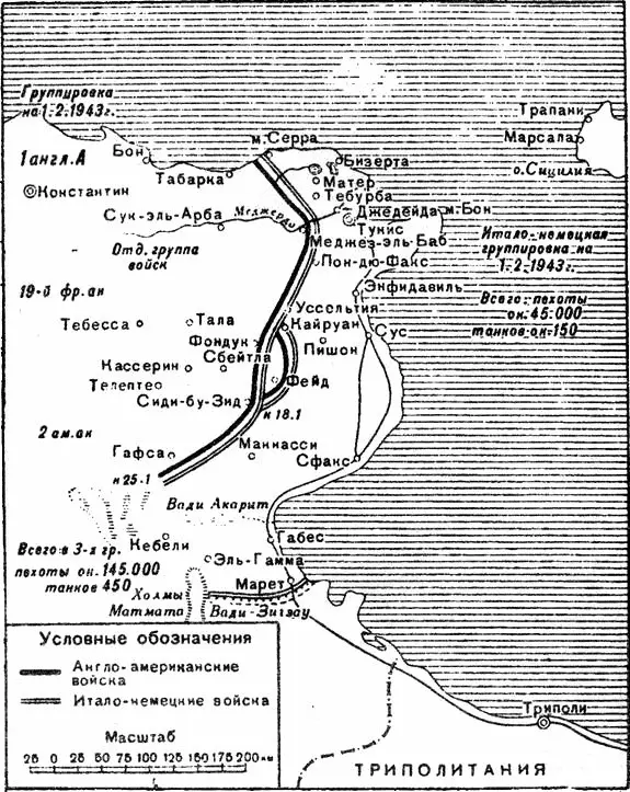 Ситуация на территории Туниса в январе 1943 года Обстановка в Тунисе в - фото 7