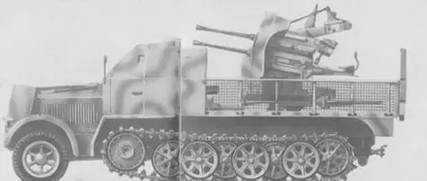 2см счетверенная установка Flakvierling 38 на тягаче SdKfz71 2см зенитный - фото 25