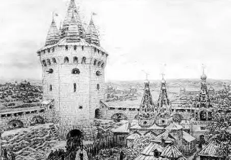 А Васнецов Семиверхая угловая башня Белого города в XVII в Внутреннее - фото 55