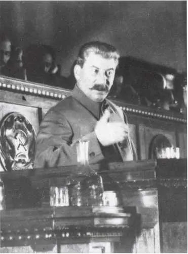 Сталин выступает с докладом в Большом Зале Кремлёвского дворца 1936 г - фото 46