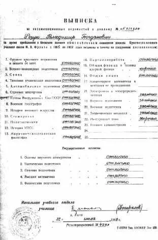 Выписка из экзаменационных ведомостей к диплому Киевского высшего - фото 15