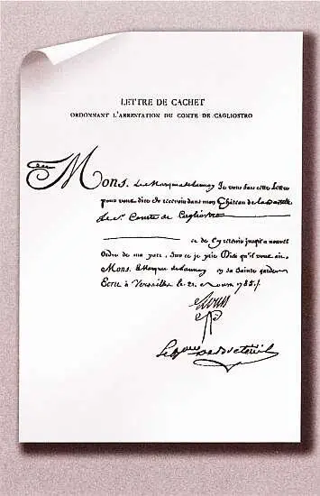 Письмо с печатью lettre de cachet подписанное бароном де Бретейлем на - фото 32