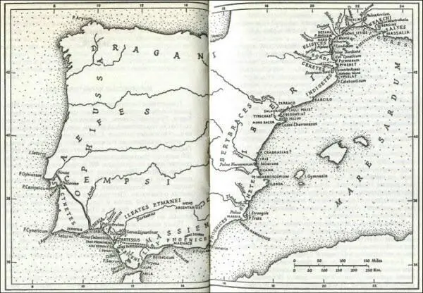 Рис 1 Иберийский полуостров по Ora Maritima в интерпретации Шультена и с - фото 5