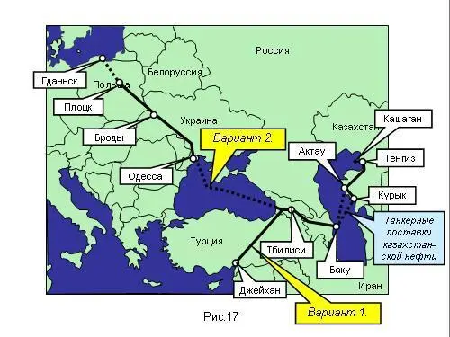 Оба варианта предусматривают доставку нефти Тенгиза и Кашагана по - фото 87