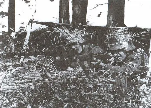 Немецкие солдаты в засаде Украина июль 1941 года Легкий артиллерийский - фото 10