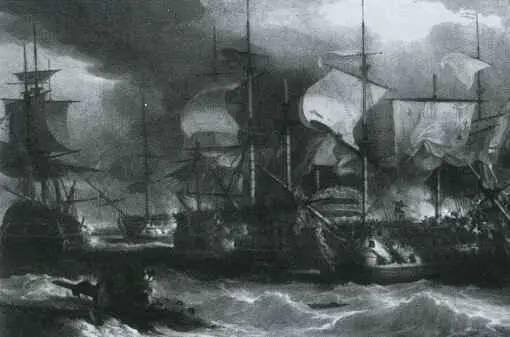 Сражение при СентВинсенте в 1797 году Нельсон возглавляет абордажную атаку - фото 5