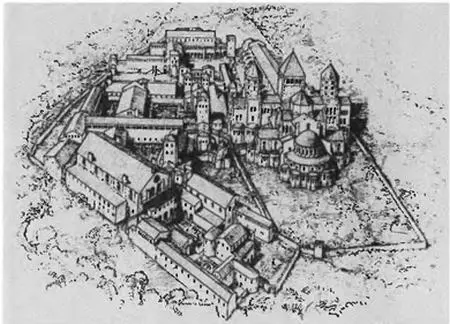 Аббатство Клюни в XII в Общий вид Старинная гравюра Аббатство Клюни Фото - фото 17