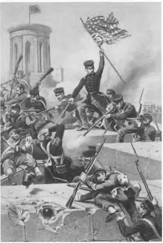 Американцы на стене Чапультепека Газетная иллюстрация 1848 г Фридрих - фото 21