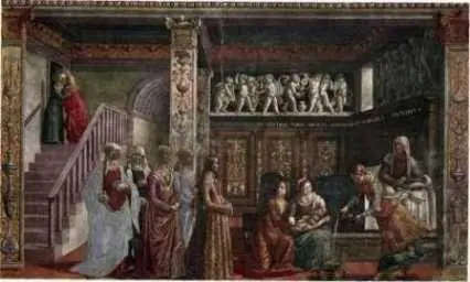 195 Доменико Гирландайо Рождение Марии 1491 Фреска Флоренция церковь Санта - фото 205