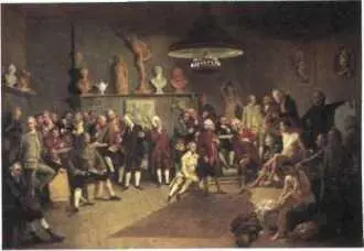 Натурный класс Королевской академии художеств 1771 Среди художников Рейнолдс - фото 326