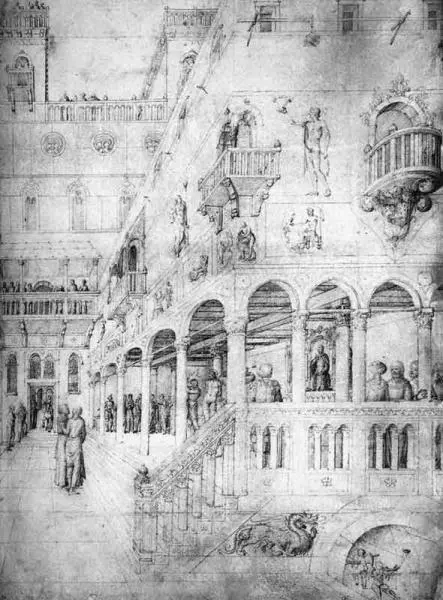 Якопо Беллини Бичевание спасителя Рисунок Париж Лувр В архитектурных - фото 190