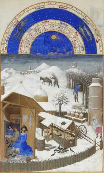 Миниатюра из Les tres riches heures du duc de Berry Библиотека в Шантильи - фото 64
