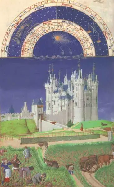 Братья Лимбург Месяц сентябрь замок Сомюр из Les tres riches heures - фото 66