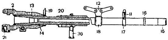 Рис 2 Ствол противотанкового ружья РЕС 2 казенник 11 мушка 12 ручки - фото 2
