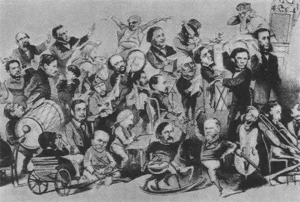 Концерт в сдурном тоне Карикатура из журнала Заноза 1863 Аполлон - фото 47