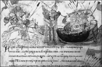 Осада русами во главе с Аскольдом и Диром Константинополя Миниатюра из - фото 8