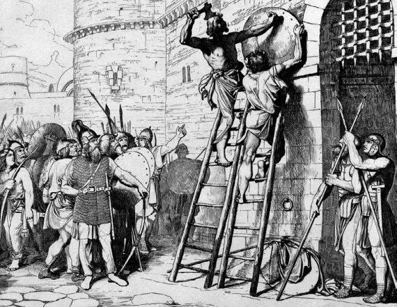Ф Бруни Олег прибивает шит свой к вратам Царьграда Гравюра 1839 Русская - фото 14