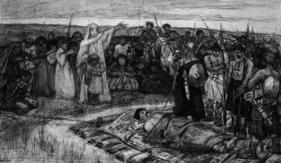 В Суриков Княгиня Ольга встречает тело князя Игоря Эскиз неосуществленной - фото 16