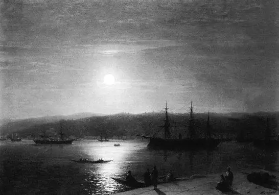 Босфор в лунную ночь ИК Айвазовский 1874 г Острые и частые военные - фото 60
