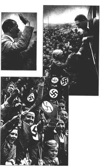 На станциях народ восторженно приветствует Адольфа Гитлера Стоит окресному - фото 63