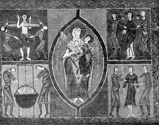 Святой Кириак и святая Жулитта Фронталь XII век Экспонат Музея каталонского - фото 17