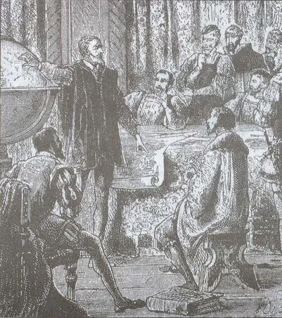 Себастьян Кабот председательствует на собрании космографов в 1524 г Карл V - фото 16
