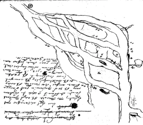План Курострова и окрестностей города Холмогор набросанный Ломоносовым в 1764 - фото 16